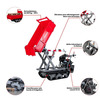 Minidumper à chenilles avec élévateur à ciseaux hydraulique benne plateau 800kg 13CH 6+2R vitesses démarrage électrique Torros