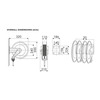Enrouleur air et eau 10 m Ø G 3/8" (f) 20 bars Inox 304 avec enroulement automatique et support mural fixe Raasm