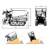 Minidumper à chenilles avec élévateur à ciseaux hydraulique benne 800kg 13CH 6+2R vitesses démarrage électrique Torros