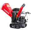 Broyeur de branches sur chenilles ø120mm 15CH 420cc essence démarrage électrique + brouette à moteur à chenilles plateau 300kg 6,5CH Torros