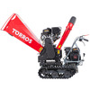 Broyeur de branches sur chenilles ø120mm 15CH 420cc essence démarrage électrique + brouette à moteur à chenilles plateau 300kg 6,5CH Torros