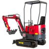 Mini-pelle 1 tonne moteur Koop 7 kW 1 cylindre avec bras pivotant et train de chenilles extensible MW Tools