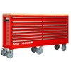 Servante d'atelier double 16 tiroirs type MEGA 2150 mm de large avec 6 grandes roues ø200 mm MW Tools