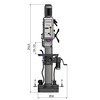 Perceuse à colonne par engrenages industrielle jusque ø 55 mm CM4 2,8 kW 400V vitesses variables Optidrill