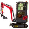 Mini-pelle 1,8 tonnes avec cabine moteur Kubota 10,2 kW 3 cylindres avec bras pivotant et train de chenilles extensible MW Tools