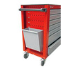Servante d'atelier 7 tiroirs rouge et grise large 940 mm en acier soudé verrouillable roues ø125 mm MW Tools
