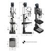 Perceuse à colonne par engrenages jusque ø 30 mm CM4 2,2 kW 400V vitesses variables avances de perçage Optidrill