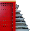 Servante d'atelier 7 tiroirs + 1 armoire rouge et grise extra large 1260 mm avec plan de travail stratifié MW Tools