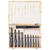 Jeu d'alésoirs à main réglables HSS M2 diam. 12 - 38,75 mm – kit professionnel de 11 pièces MW-Tech