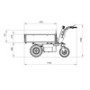 Mini dumper électrique 500kg 211L plateau basculant par vérin cloison amovible batterie 48V / 32Ah Torros