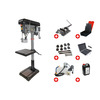 Perceuse à colonne professionnelle jusque ø 30 mm CM3 1,5 kW 230V + accessoires indispensables et unité d'arrosage Torros