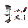 Perceuse à colonne professionnelle jusque ø 30 mm CM3 1,5 kW 230V + étau de perçage jeu de boulons jeu mêches aérosol Torros