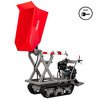 Minidumper à chenilles avec élévateur à ciseaux hydraulique benne 800kg 13CH 6+2R vitesses démarrage électrique Torros