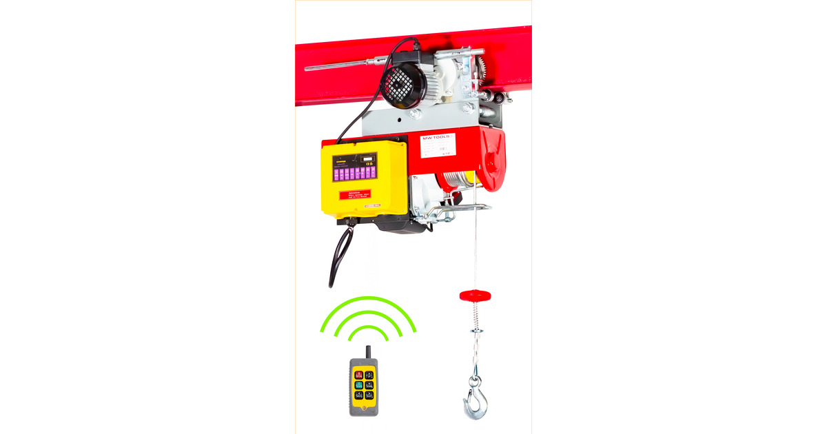 Arebos Treuil Palan électrique | 400/800 kg | 1300W | Treuil Palan à Chaine à Levier | Treuil palan à Ascenseur levage pour avec Télécommande, pour Chariot Élévateur, Entrepôts, Chantiers