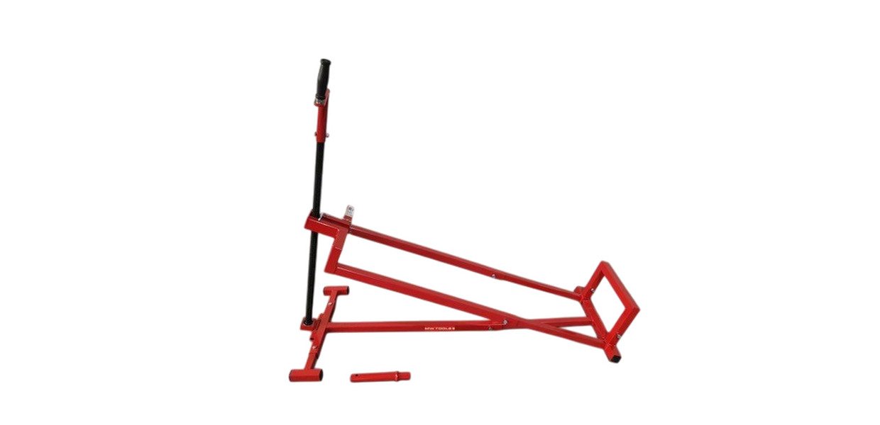 Cric Lève-Tondeuse Pliable GOPLUS – Hydraulique 227 Kg, 3 Hauteurs, Roues, 0-61 Cm