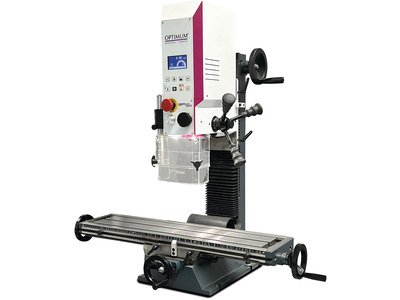 Perceuse-fraiseuse professionnelle X 480 mm Y 175 mm Z 280 mm SANS engrenages avec entraînement direct CM2/M10 0,75 kW 230V Optimill