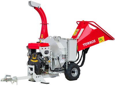 Broyeur de branches pro avec alimentation à rouleau hydraulique 27ch 740 cc 120 mm - Démarrage électrique - Puissant et Rapide Torros