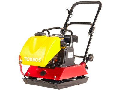 Compacteur à plaque vibrante 21 kN – Avec réservoir d’eau – Moteur essence 6,5ch – Plaque 60 x 48 cm Torros