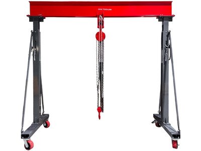 Grue à portique 3 t + palan à chaînes avec pince à poutre MW Tools