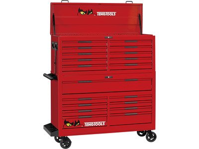 Grande servante d'atelier rouge 19 tiroirs Monster set - 1295 outils - Qualité professionnelle Teng Tools