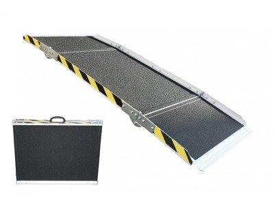 Rampe d’accès en aluminium 270 kg – 1850 x 750 mm – largeur utile 720 mm - Pliable en 3 sections MW Tools