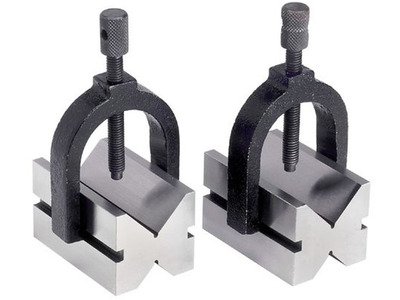 Paire de blocs en V ø 42 mm - étriers de serrage réglables MW-Tech