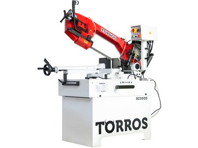 Scie à ruban pour métaux -45°+60° - Capacité de coupe ronde ø255 mm - 1,1 / 1,5 kW 400 V - 2 vitesses 34/68 m/min Torros