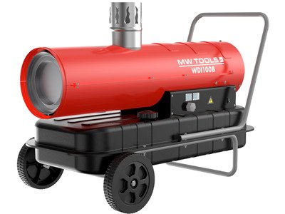 Chauffage diesel indirect 30 kW - Air chaud propre avec évacuation des fumées - Jusqu'à 1740 m³ MW Tools