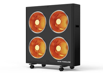 Chauffage d'atelier électrique infrarouge 3 kW - Jusqu'à 60 m³ - Thermostat - Télécommande MW Tools