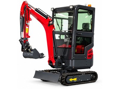Mini-pelle 1,8 tonnes avec cabine moteur Kubota 10,2 kW 3 cylindres avec bras pivotant et train de chenilles extensible MW Tools