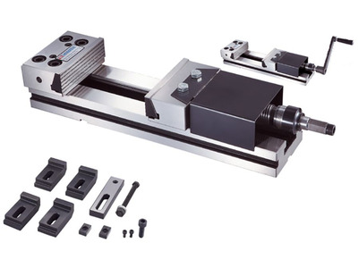 Étau de machine modulaire hydraulique anti-soulèvement largeur de mors 150 mm ouverture des mors 300 mm hauteur des mors 50 mm Vertex