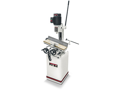 Mortaiseuse à bédane carré jusque 25,4 mm 1,3 kW 230V avec table inclinable jusque 35° et tête inclinable à 180° Jet