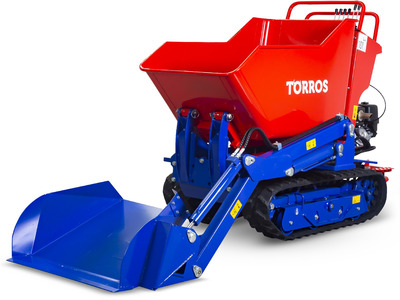 Minidumper Honda hydrostatique à chenilles avec pelle inclinable 80 kg et benne basculante 800 kg - Moteur 9 ch Torros