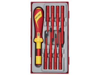 Set de tournevis dynamométriques isolés 1000V TT1 tray Plat- PH- pz 9 pièces Teng Tools