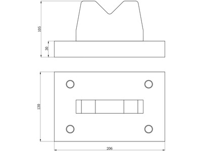 Bloc en V presses d'atelier 30 t 206 x 130 x 105mm MW Tools