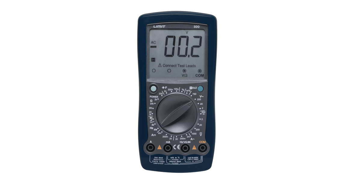 Multimètre digital CAT III 600V + Thermomètre - JEDE