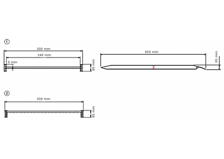 Jeu de rampes courtes aluminium 3000kg 930x300mm largeur utile 240mm MW Tools - 7