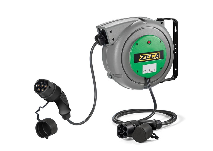 Enrouleur de câble pour véhicules électriques 5 m 3G2,5 mm² + 1X0,5 mm² Type d'entrée 2 / Type 2 Zeca