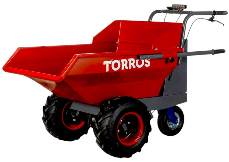 Mini dumper électrique 220l 400kg 3 roues benne basculante avec batterie 48V / 12Ah Torros