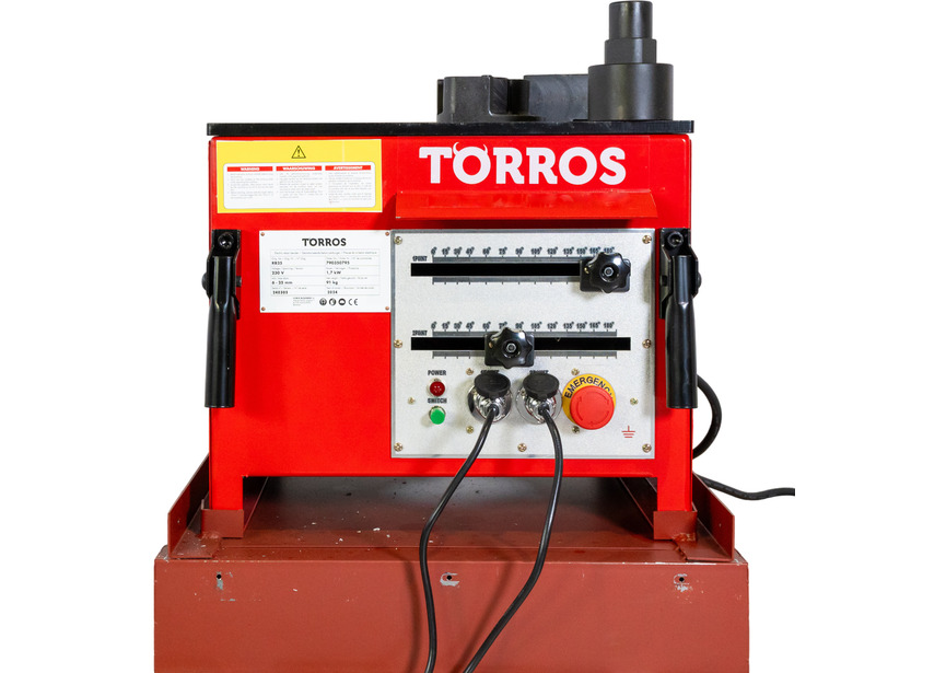 Plieuse fer à beton électrique pour cintrage barres d'armature de 6 à 32 mm angles de 0° à 180° 2,8/3 kW 230V Torros