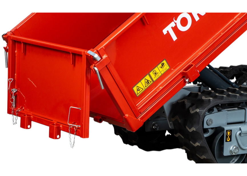 Mini dumper à chenilles 600 kg avec benne plate basculante 6,5 CV démarrage électrique 3 vitesses avant +1 vitesse arrière Torros - 3