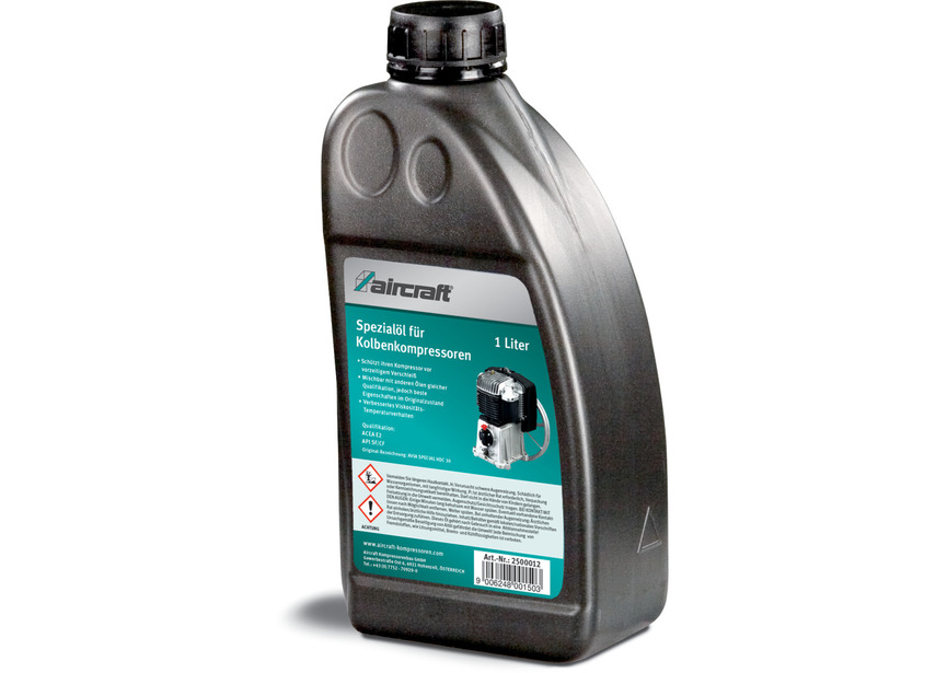 Huile minérale pour compresseur 20W-30 bidon de 1 L idéale pour compresseur à piston Aircraft