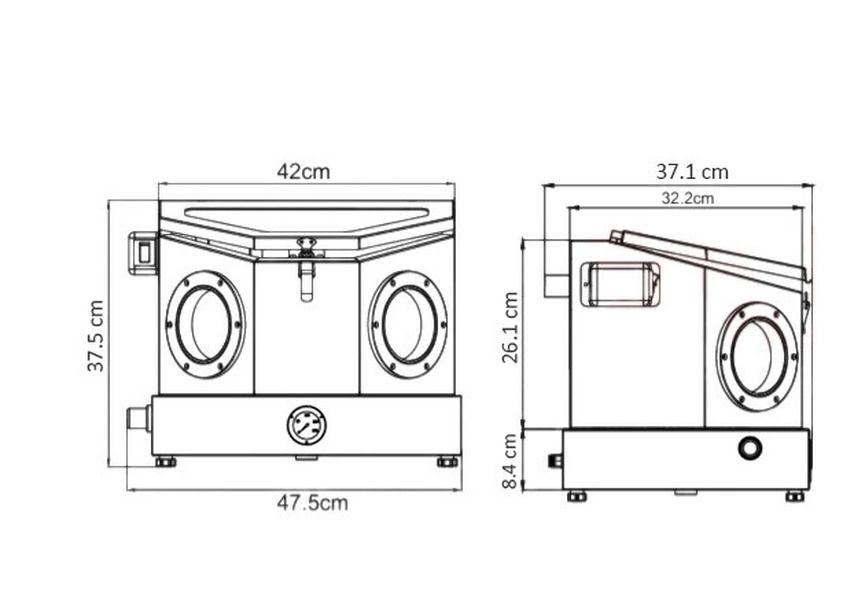 Mini sableuse d'établi 35 L idéale pour petites pièces MW Tools - 5