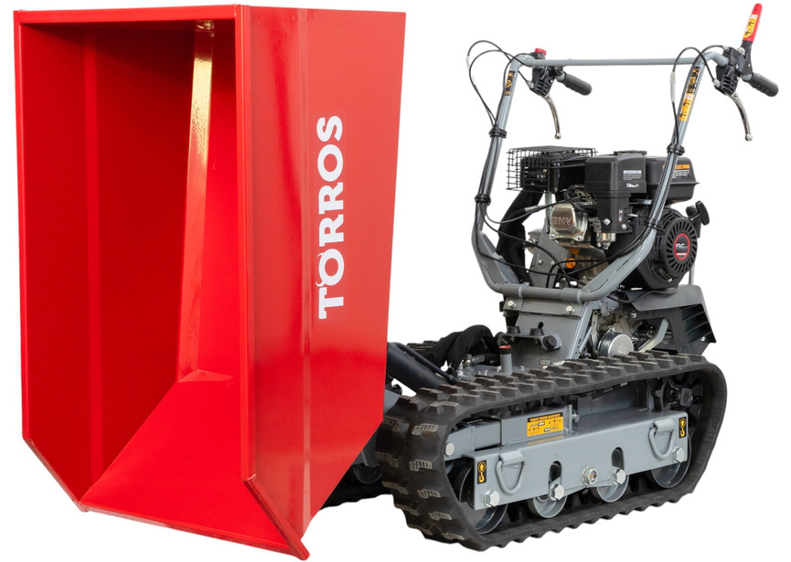 Brouette motorisée essence à chenilles surélevées et monte-escaliers benne basculante hydraulique 600KG 6,5CH 3+1R vitesses  Torros - 2