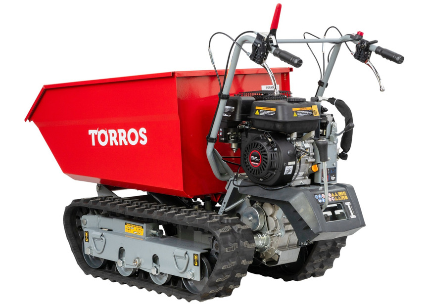 Brouette motorisée essence à chenilles surélevées et monte-escaliers benne basculante hydraulique 600KG 6,5CH 3+1R vitesses  Torros - 15