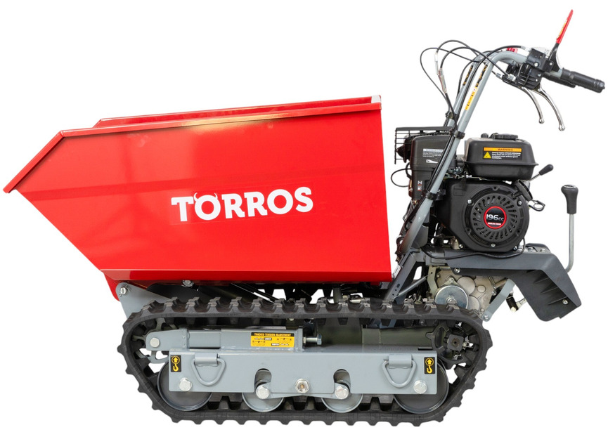 Brouette motorisée essence à chenilles surélevées et monte-escaliers benne basculante hydraulique 600KG 6,5CH 3+1R vitesses  Torros - 16