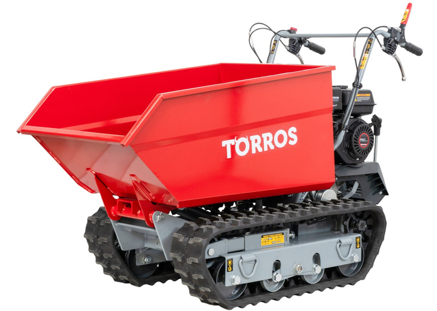 Brouette motorisée essence à chenilles surélevées et monte-escaliers benne basculante hydraulique 600KG 6,5CH 3+1R vitesses  Torros - 17