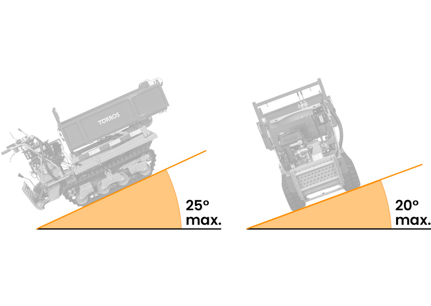 Minidumper à chenilles avec élévateur à ciseaux hydraulique benne plateau 800kg 13CH 6+2R vitesses démarrage électrique Torros - 5