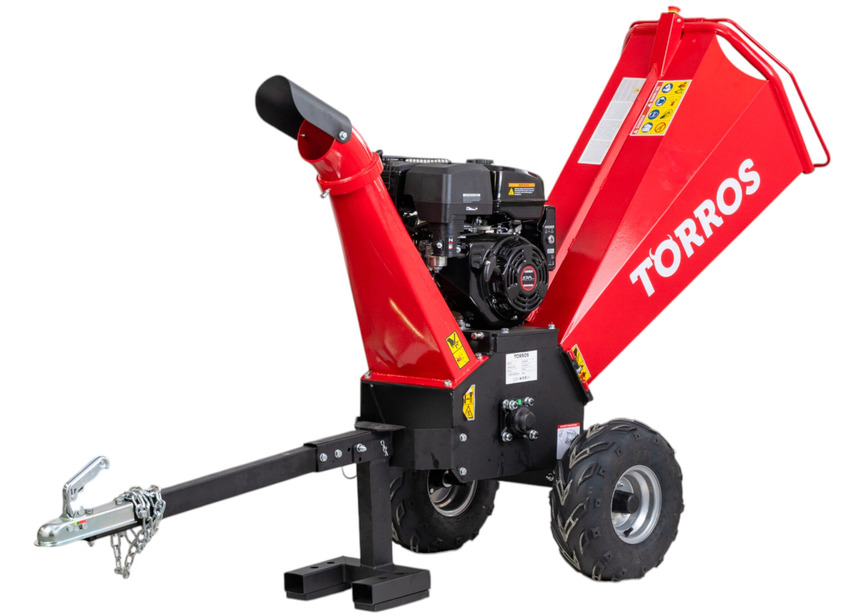 Broyeur de branches pro tractable thermique essence 15 CV 420 cc 120 mm démarrage électrique Torros