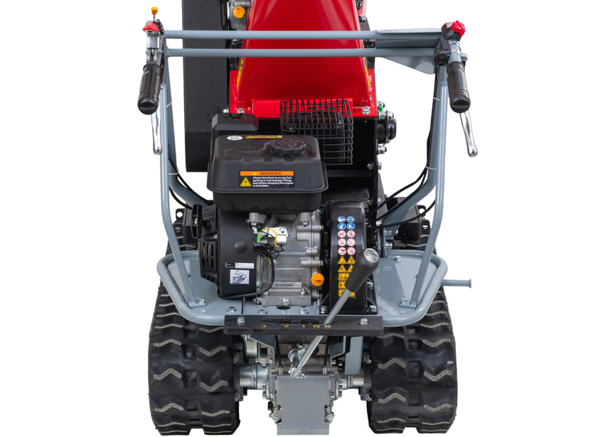 Broyeur de branches sur chenilles ø120mm 15CH 420cc essence démarrage électrique + brouette à moteur à chenilles plateau 300kg 6,5CH Torros - 5